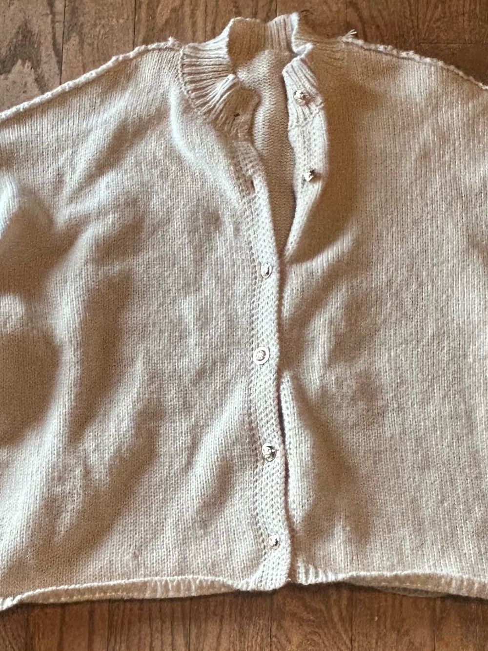 Classic Cream Button-Front Women’s Sweater Cardigan